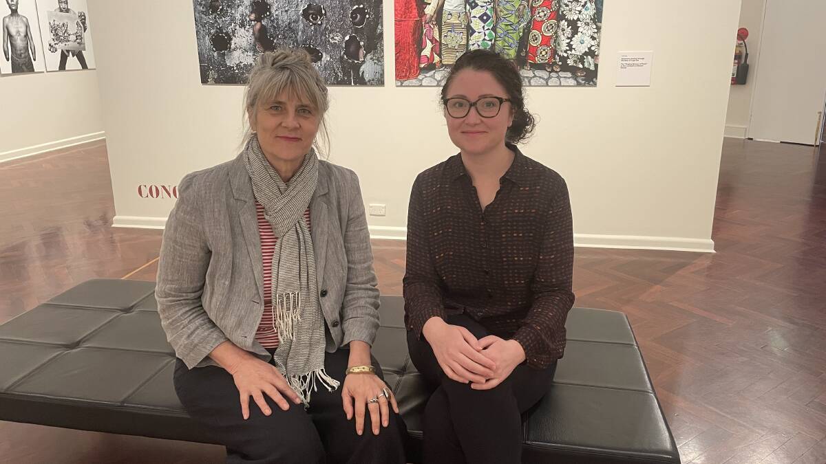 Artist Irene Holub and Foto Biennale chief executive Vanessa Gerrans in the Art Gallery of Ballarat. Picture by Nieve Walton
