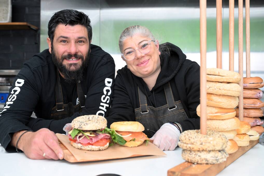 Jamil and Milia Mansour owners of Bagels and More on Sturt Street. Picture by Kate Healy