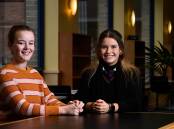 CELEBRATIONS: Ruby Lloyd-Vendy and Millie Collins received the major honours at the Ballarat Youth awards on Friday night. Picture: Adam Trafford.