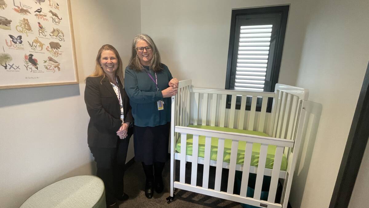 Nurse unit manager Vikki Doddamani and Early Parenting Centre nursing director Jade Odgers in the new Lucas Early Parenting Centre. Picture by Nieve Walton