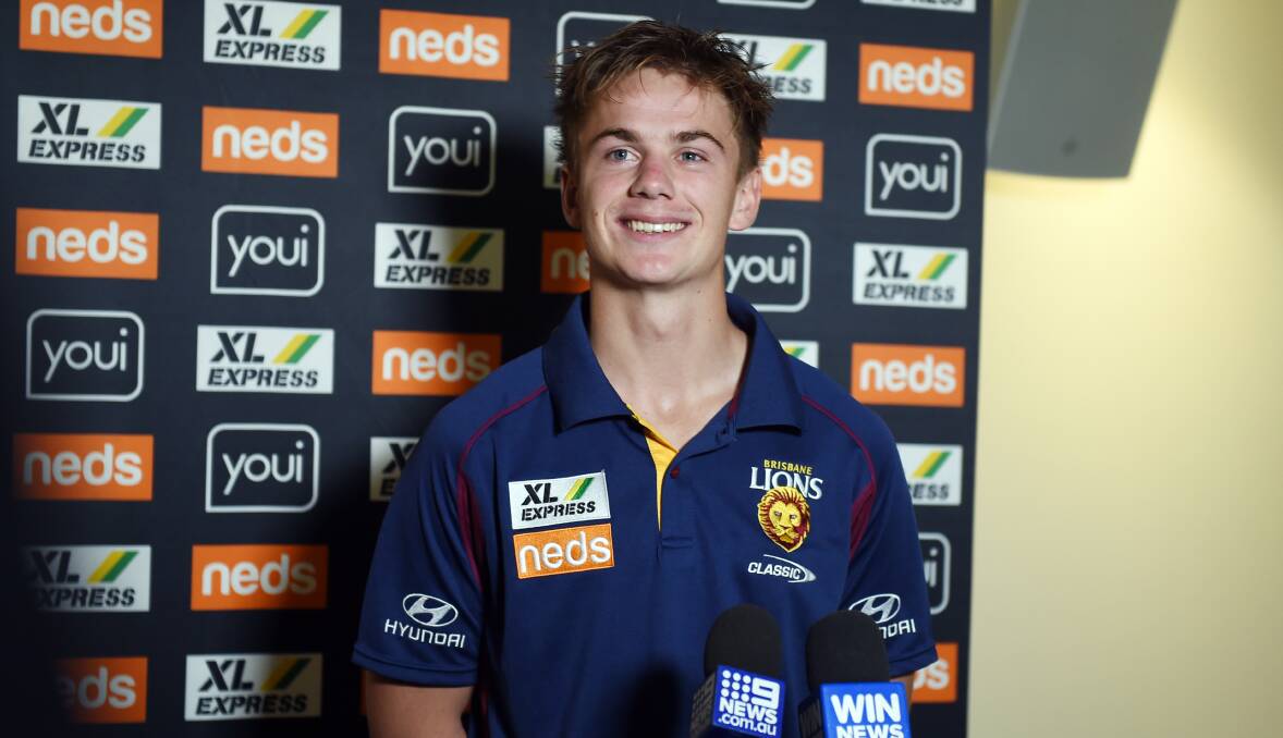 Brisbane's Harry Sharp ahead of the Lions game at Mars Stadium. Picture by Lachlan Bence