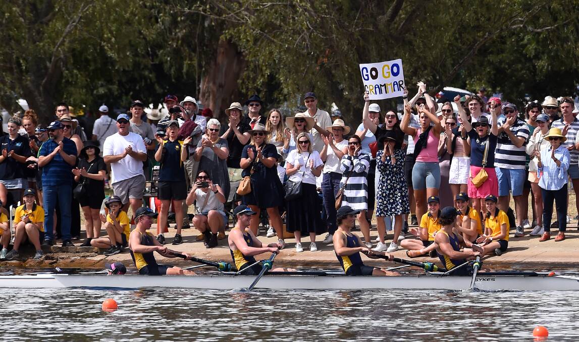 Ballarat Grammar's victorious open boys coxed four division one crew at the 2022 Head of the Lake. Picture by Adam Trafford