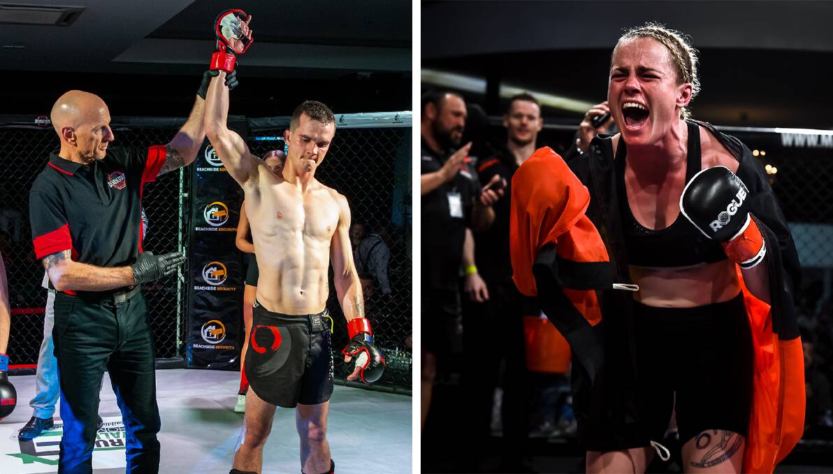 Michael Alsop (left) and his partner Winnie Greenhalgh return to the cage in February. Pictures by Dog of War Photography