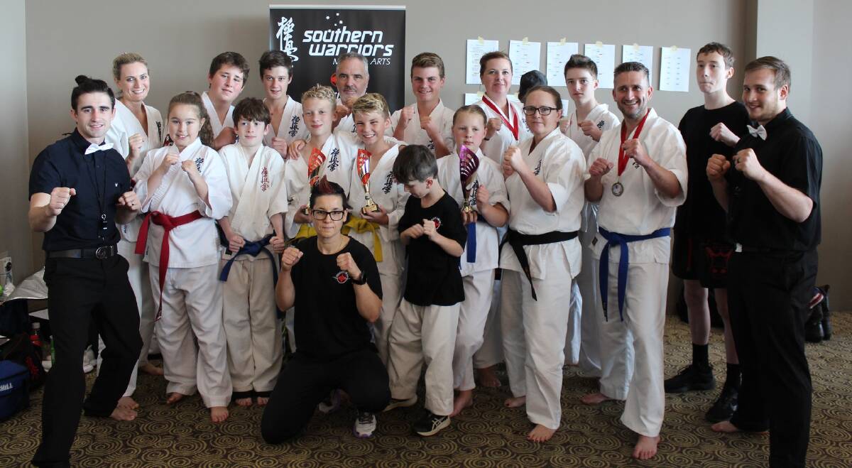 Southern Warriors Martial Arts members following a successful day at the Shinkyokushin Victorian State Championships. Picture supplied