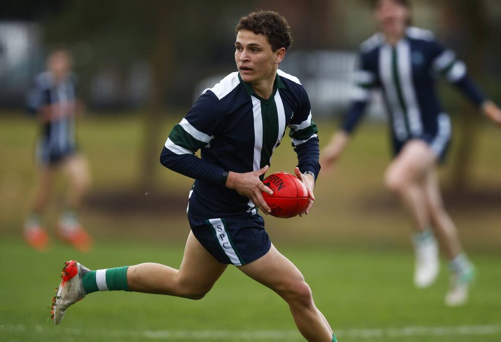 Beau Tedcastle in action for St Patrick's in the Herald Sun Shield. Picture by Getty Images