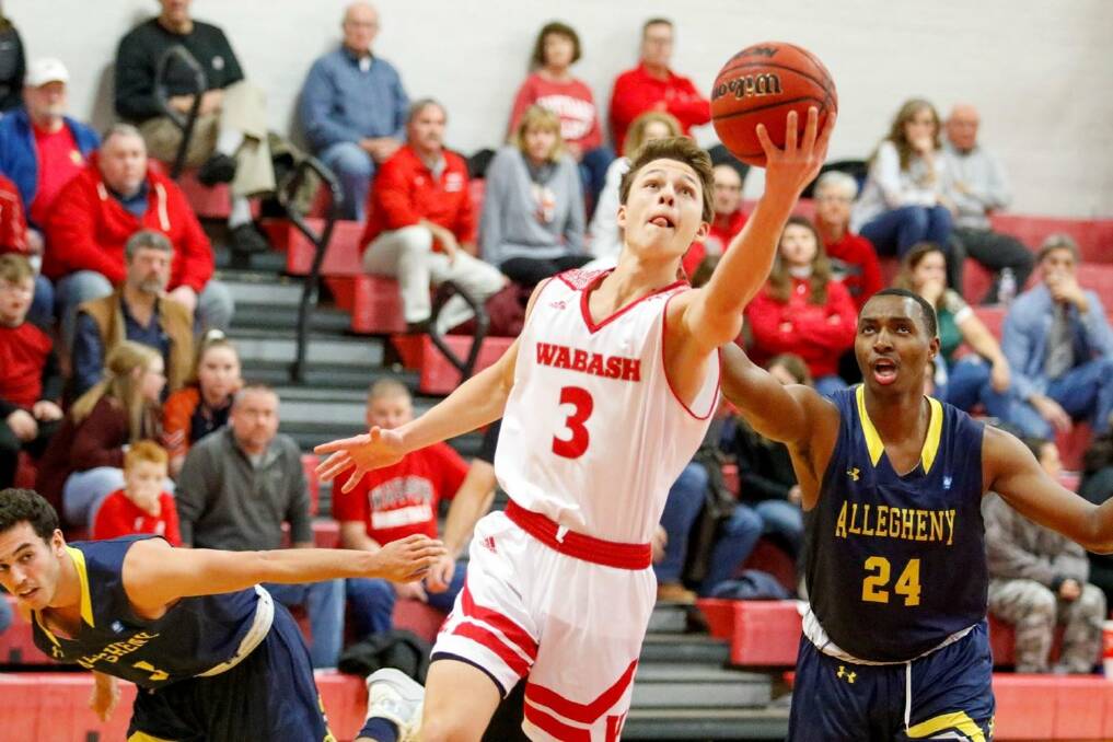 Ballarat Miners newest import Jack Davidson in action for Wabash College. Picture Supplied