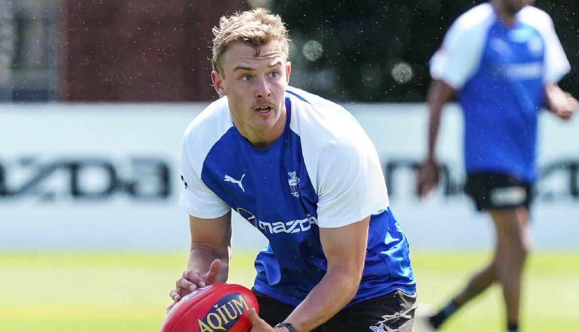 Josh Goater at North Melbourne pre-season training. Picture by NMFC Media