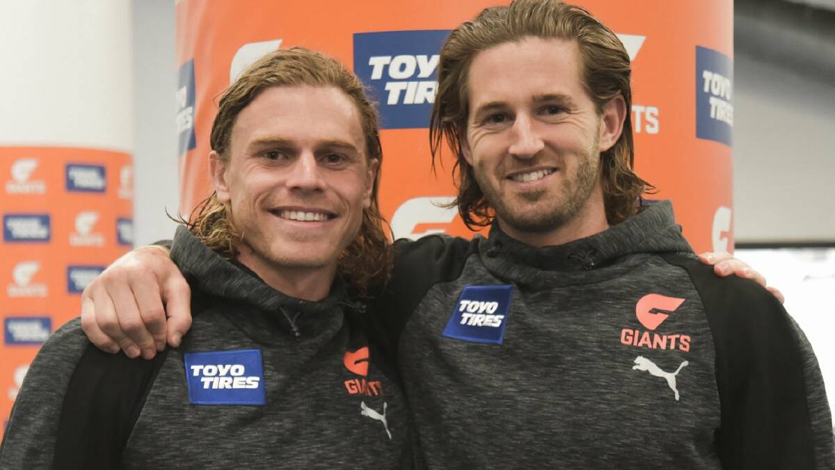 Adam Kennedy (left) and Callan Ward. Picture by GWS GIANTS