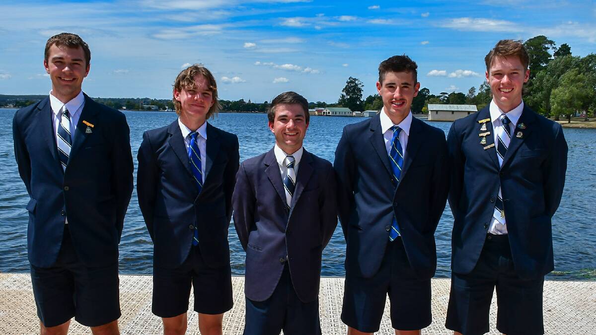 St Patrick's College firsts crew members William Hexter, Nedd Bennett, Isaac Martin, Paddy O'Brien and James Halsall.