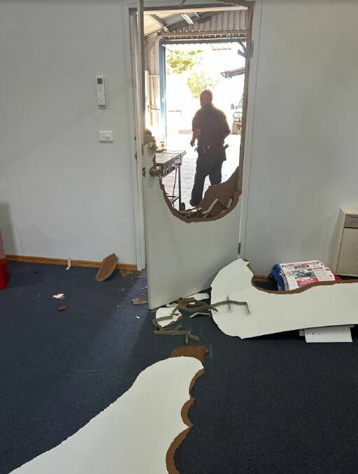 Heartless thieves destroyed doors and ransacked the Cardigan-Windermere CFA building on Remembrance Drive before dawn on Saturday. Picture supplied.