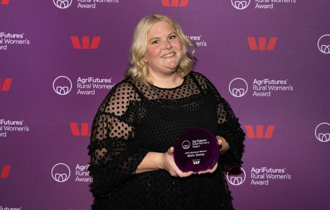 Nikki Davey of Glenmore, south of Ballan, taken out the national version of the Rural Women's Award for her digital platform Grown Not Flown. Picture supplied.