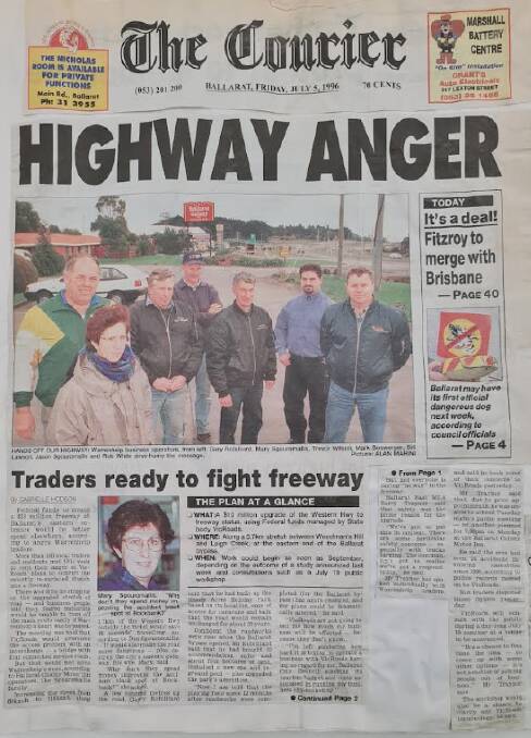 Warrenheip and Woodmans Hill traders were calling for solutions in July 1996, after VicRoads revealed plans for the stretch to be remodelled for 110kmh traffic. File picture.