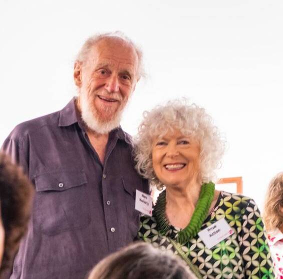Daylesford's Merv Moriarty and Prue Acton at the opening of 'Colour' - a travelling in-the-field exhibition. Picture supplied. 