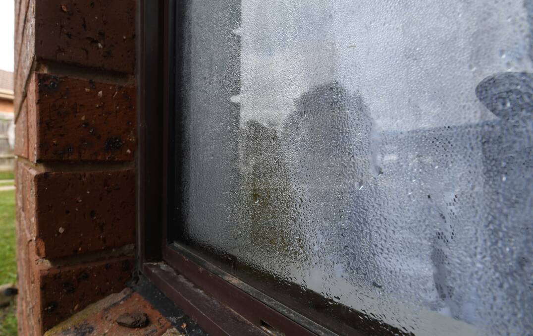 Condensation inside on the Delacombe brick veneer home after a dry and cold night. Picture by Lachlan Bence.