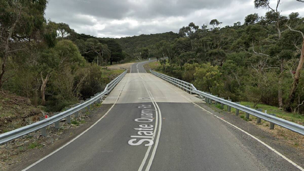 Slate Quarry Road runs between Geelong-Ballan Road and the Meredith township. This new bridge runs over the Moorabool River, close to a popular camping spot. Picture Google Maps.