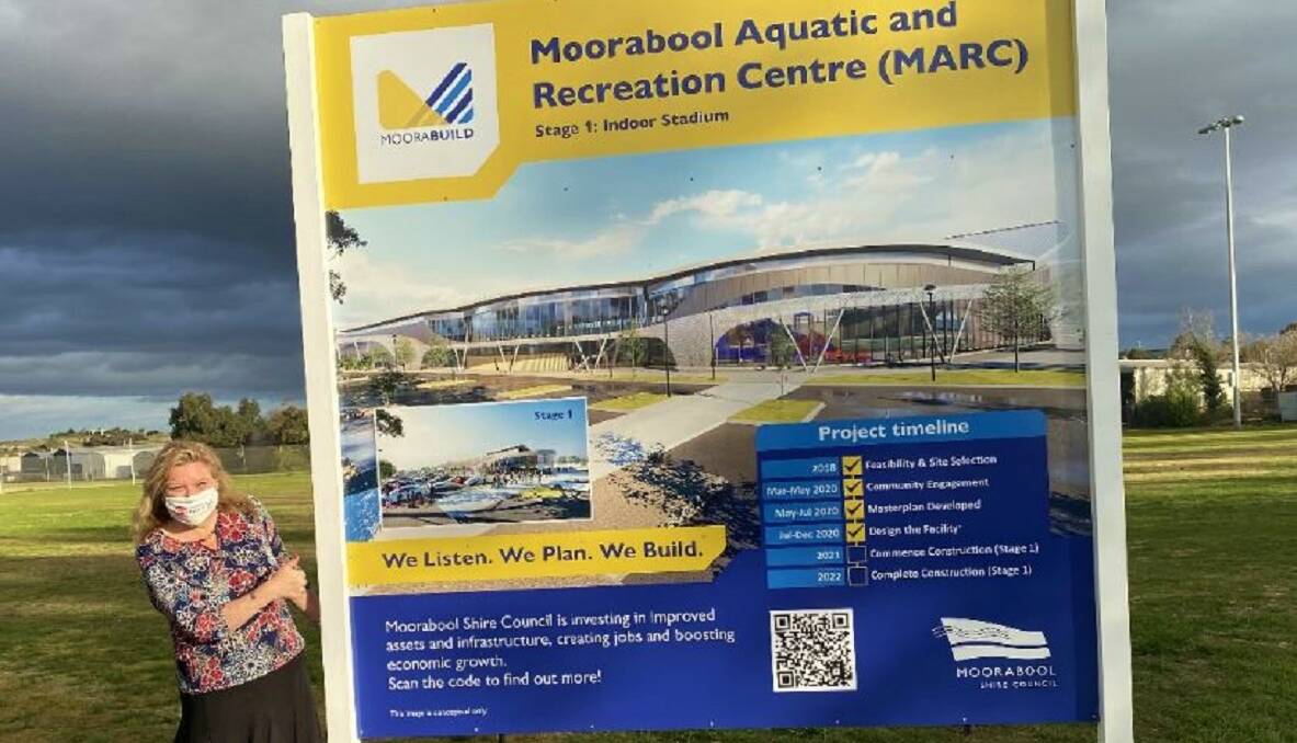 Moorabool east ward councillor Tonia Dudzik at the proposed indoor pool site next to Maddingley Park in 2020. Picture supplied.