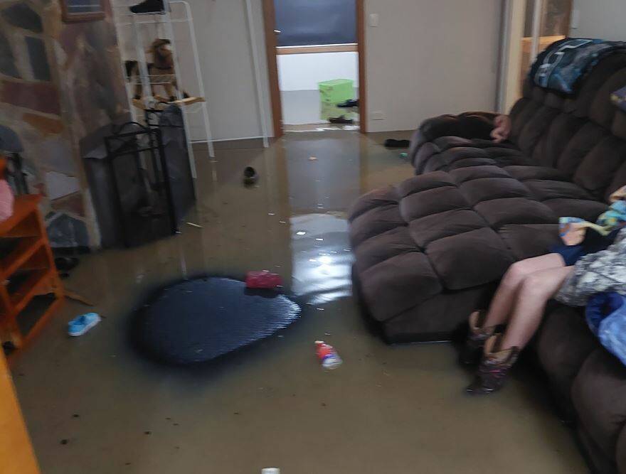 The Elliott family's Lexton home during the first flood on October 6. It was hit again late last week. Picture supplied.