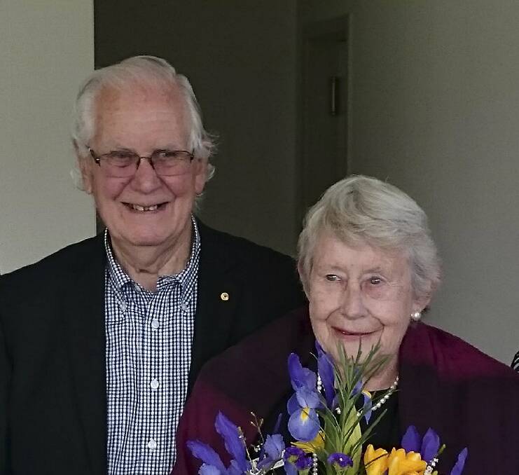 COMMUNITY LEADER: The late David James with wife Eileen, photographed by The Courier at a Probus function in 2015. The founding University Vice-Chancellor was fareweled on Monday.