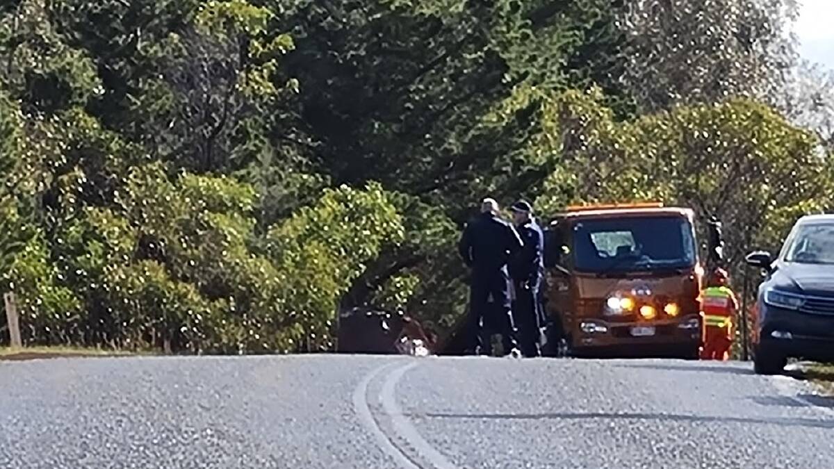ROKEWOOD: Ballarat CFA and Lismore SES were among the emergency service volunteers at a Rokewood-Skipton Road fatality on Thursday. Picture: Gabrielle Hodson.