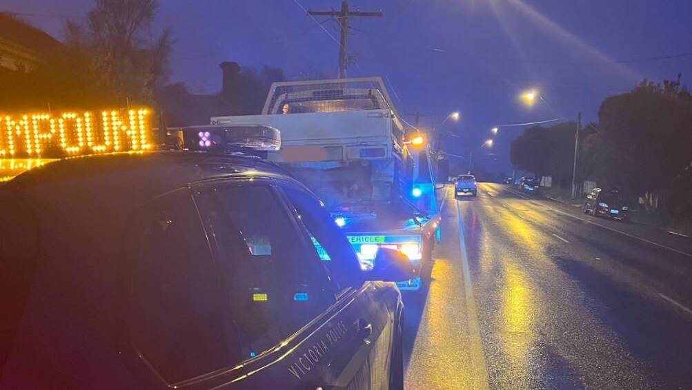 Police impounded this ute after it was pulled over on Eureka Street. Picture Ballarat Eyewatch.