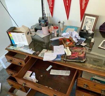 The Buninyong home, as it was discovered, with items including World War II medals stolen. A framed photo of the recipient shortly before he died was left behind. Picture supplied by F Stewart