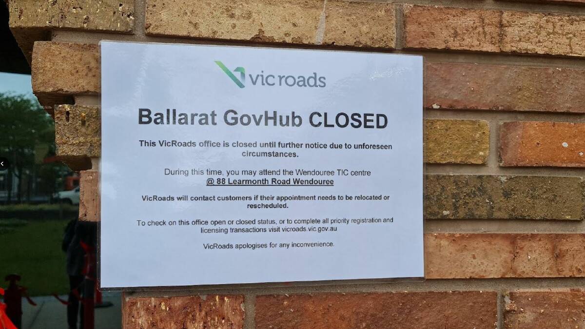 Several of these signs have been posted at Ballarat's GovHub building. Picture by Gabrielle Hodson.