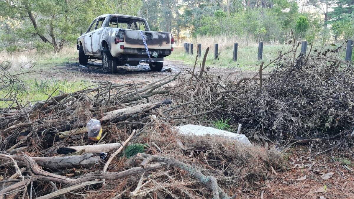 A dual cab ute was destroyed in almost the same spot in Pryor Park on July 19. File picture by Gabrielle Hodson. 