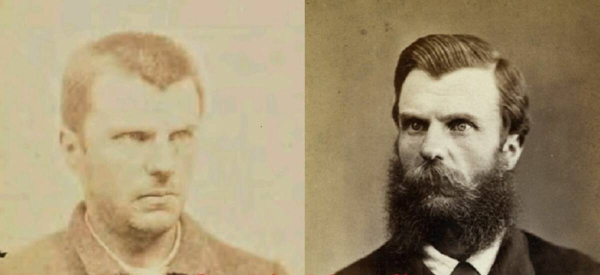 Andrew George Scott (1842-1880) adopted the title Captain Moonlite after an 1869 Mount Egerton bank robbery. Prison photo on left. Pictures supplied.
