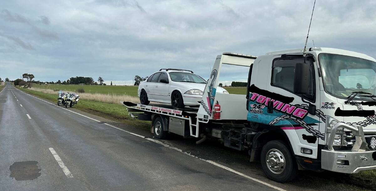 This sedan was impounded after an intercept at Blowhard, north of Ballarat where it was clocked at 135kmh. Picture Ballarat Eyewatch.