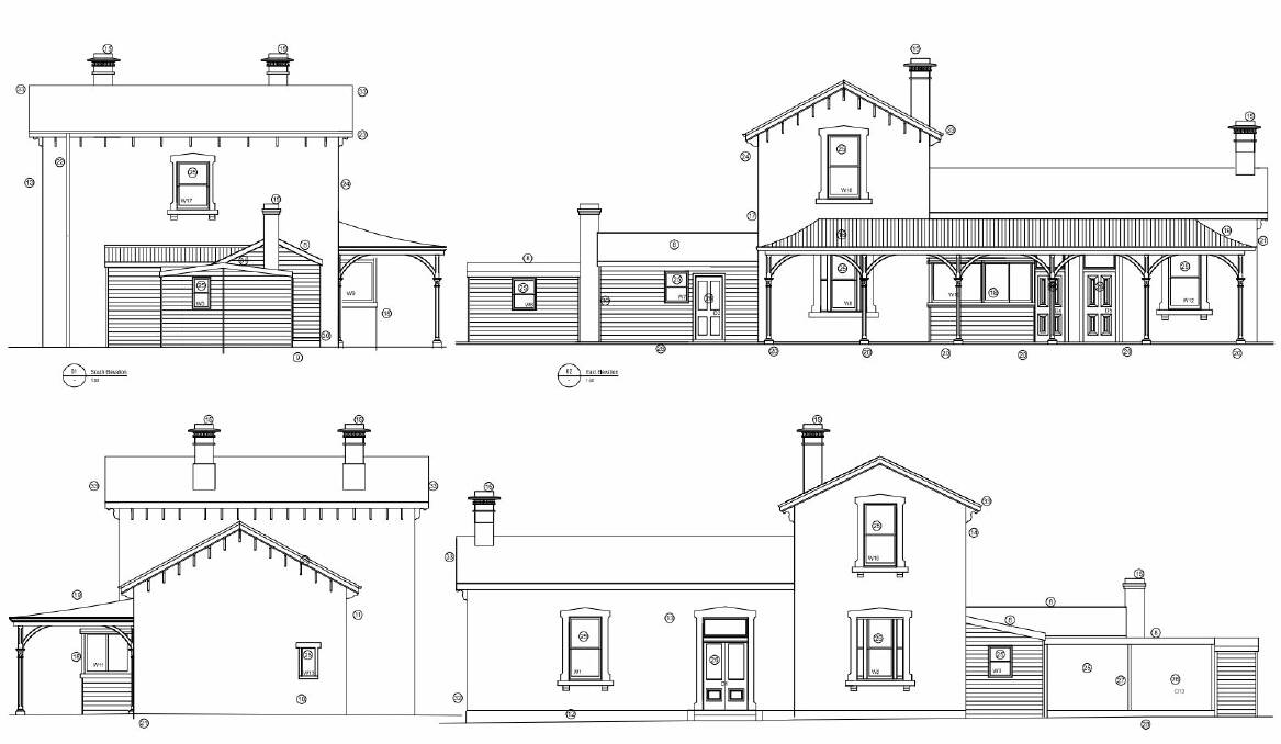 Plans for the exterior of Lal Lal rail station given to the Moorabool Council. Picture MSC.