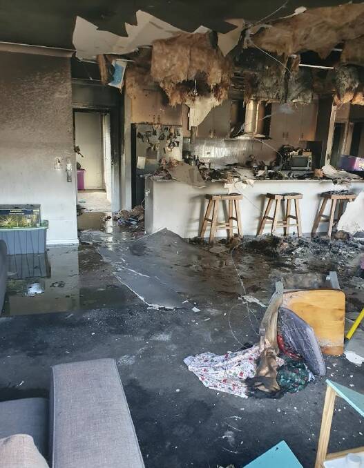 The blaze took hold in the central area of the three-part mezzanine home on The Ridge at Winter Valley. It has been deemed unfit for habitation. Picture supplied.