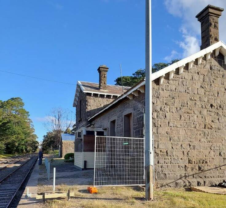 The former station - minus the verandah - as exterior renovations began in December 2022. Picture supplied.