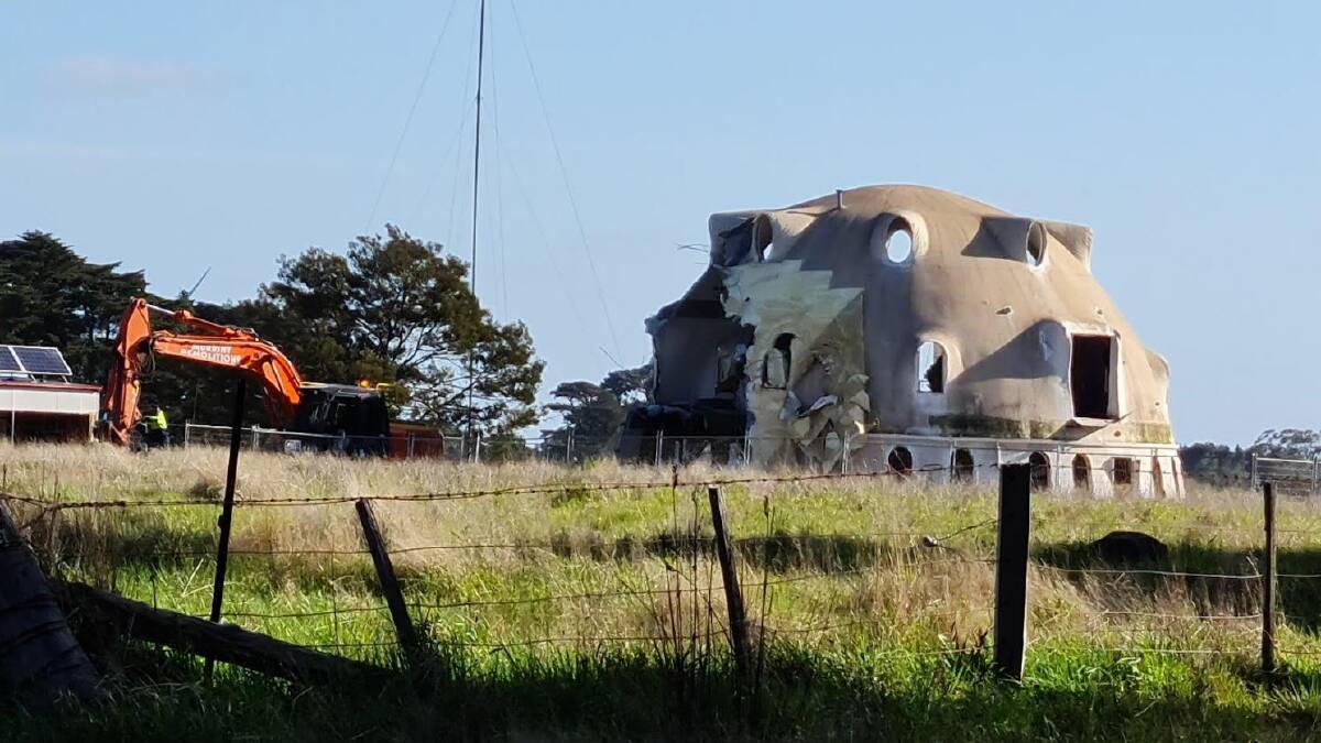 The Denholms Road Ballan dome house was demolished in September 2021. The land behind has now been sold for a potential new estate. Picture by Gabrielle Hodson.