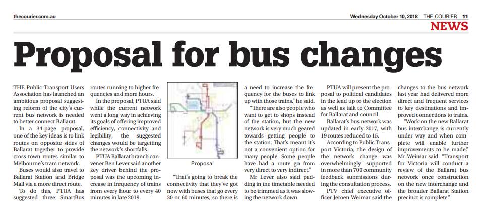 2018 article in The Courier, Jeroen Weimar said Ballarat bus network would be reviewed. Picture file