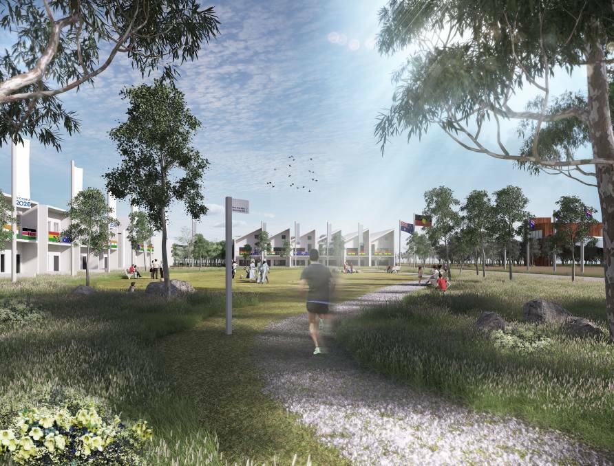 Artist's impression of Ballarat's athletes' village, Tenders open in March for civil works. Picture supplied. 