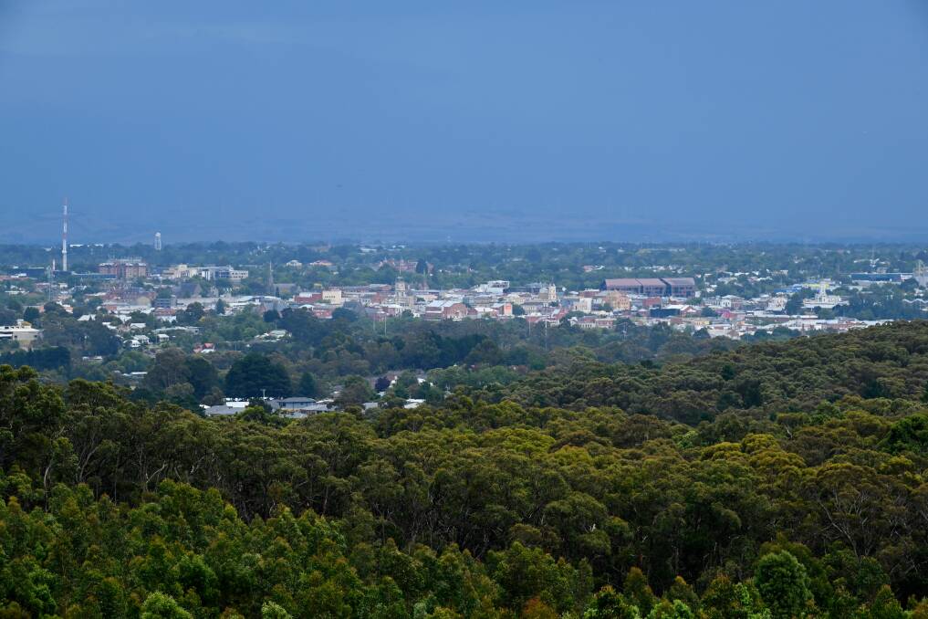 View of Ballarat from the Woowookarung Regional Park lookout. Picture by Adam Trafford