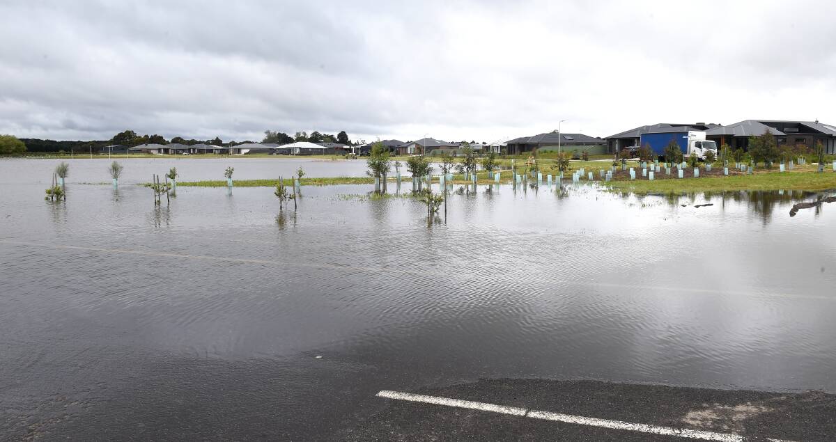 Flooding from the Burrumbeet Creek in Miners Rest on November 14, 2022. Picture by Adam Trafford