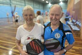 Carmel and Allen Durbidge play pickleball twice a week at the Ballarat Badminton Association. Picture by Bryan Hoadley