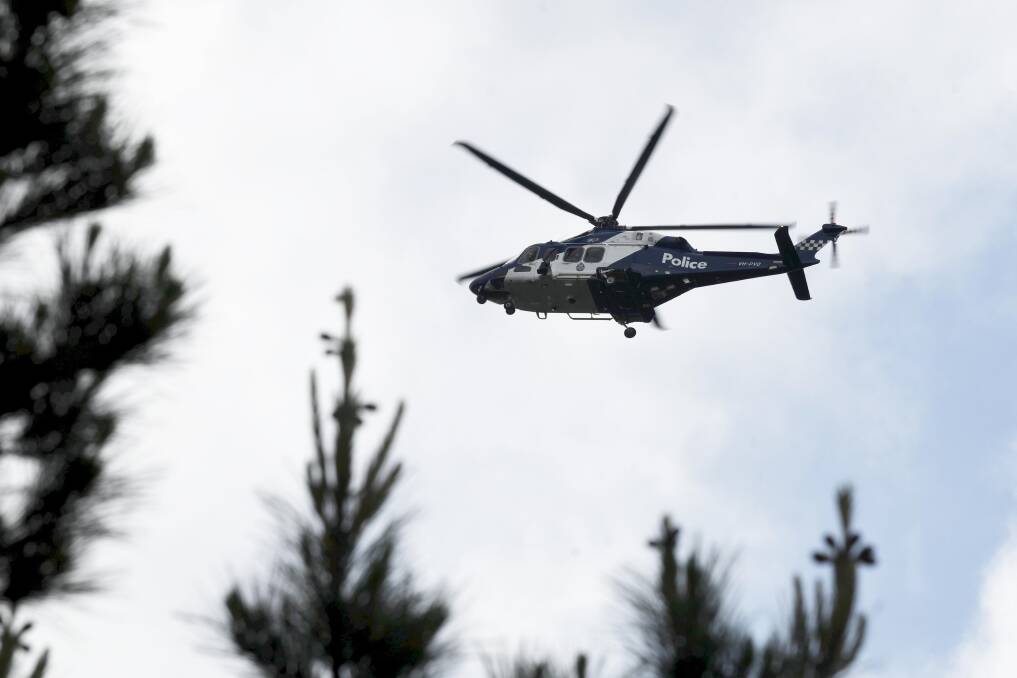 A police helicopter searching for Angela Tulloh in 2022. Picture file