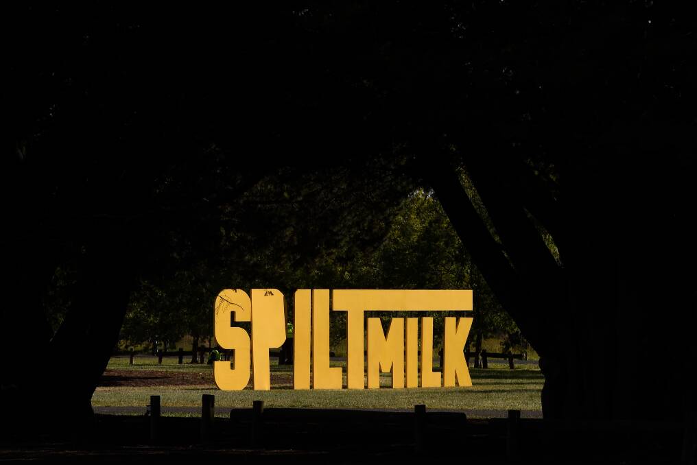 Spilt Milk sign in Victoria Park during 2019's event. Picture by Adam Trafford