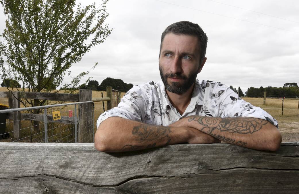 Snake Valley stonemason by trade Nathan Donnelly, 33, has launched a workers' compensation claim against former employers after being diagnosed with the incurable lung disease silicosis. Picture by Lachlan Bence