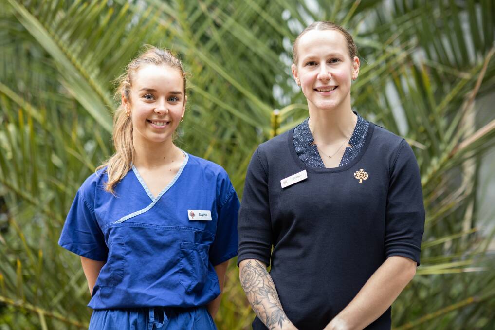 Sophie Tol and Winnie Goldsworthy are pursuing nursing careers in Ballarat. Picture supplied