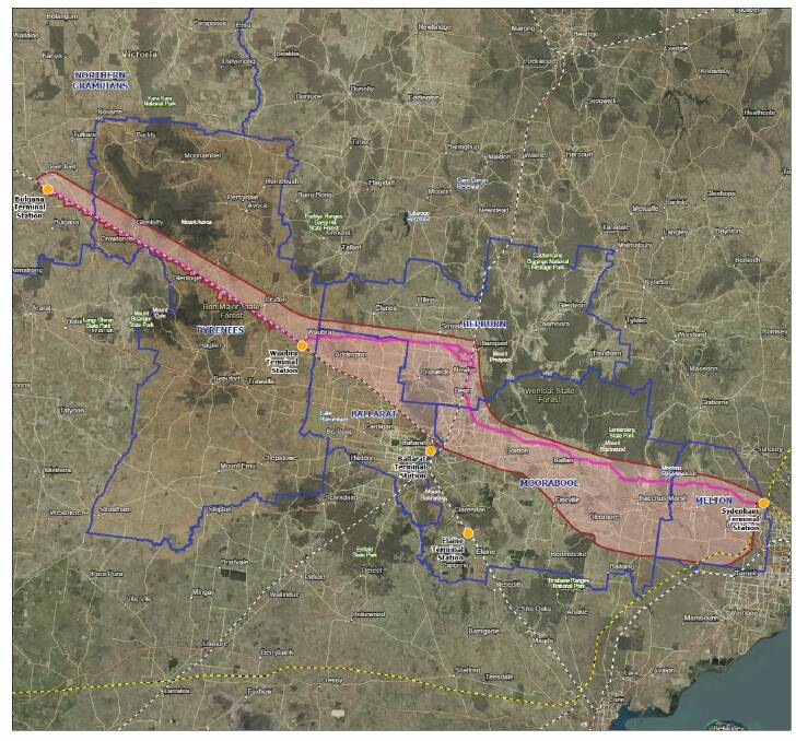 The 'area of interest' for the Western Renewables Link as of July 2023.