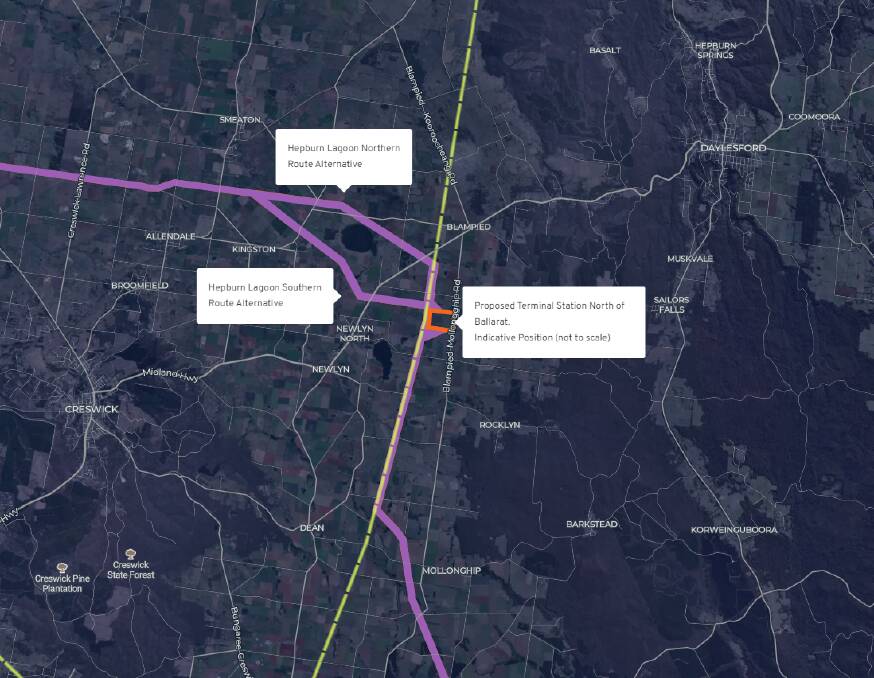 Land north of Ballarat was identified as a potential terminal station site in materials released by Western Renewables Link.