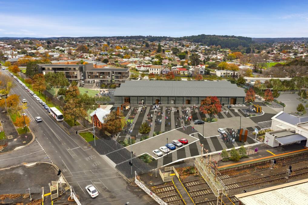 FACTS: An artists' impression of the new Ballarat Railway Precinct which shows the proposed development of the area adjacent to the station. The station does not form part of the redevelopment.