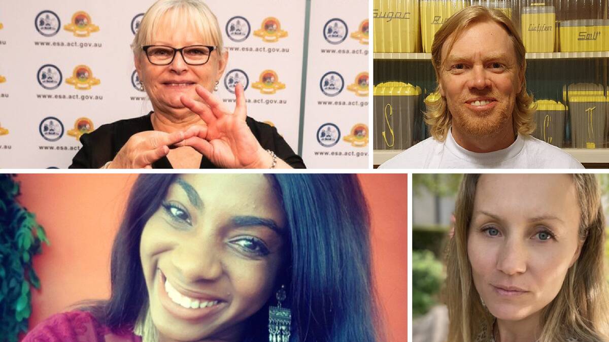 ACT's Local Hero nominees: clockwise from top left, Amanda Dolejsi, Timothy Miller, Jessica Peil and Chiaka Moneke.