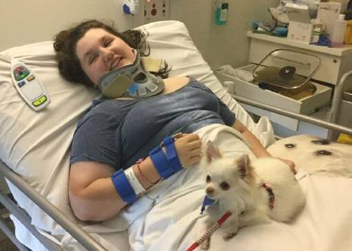 Injured: Milly Yeoman became a quadriplegic after a tragic swimming pool accident in Wendouree.