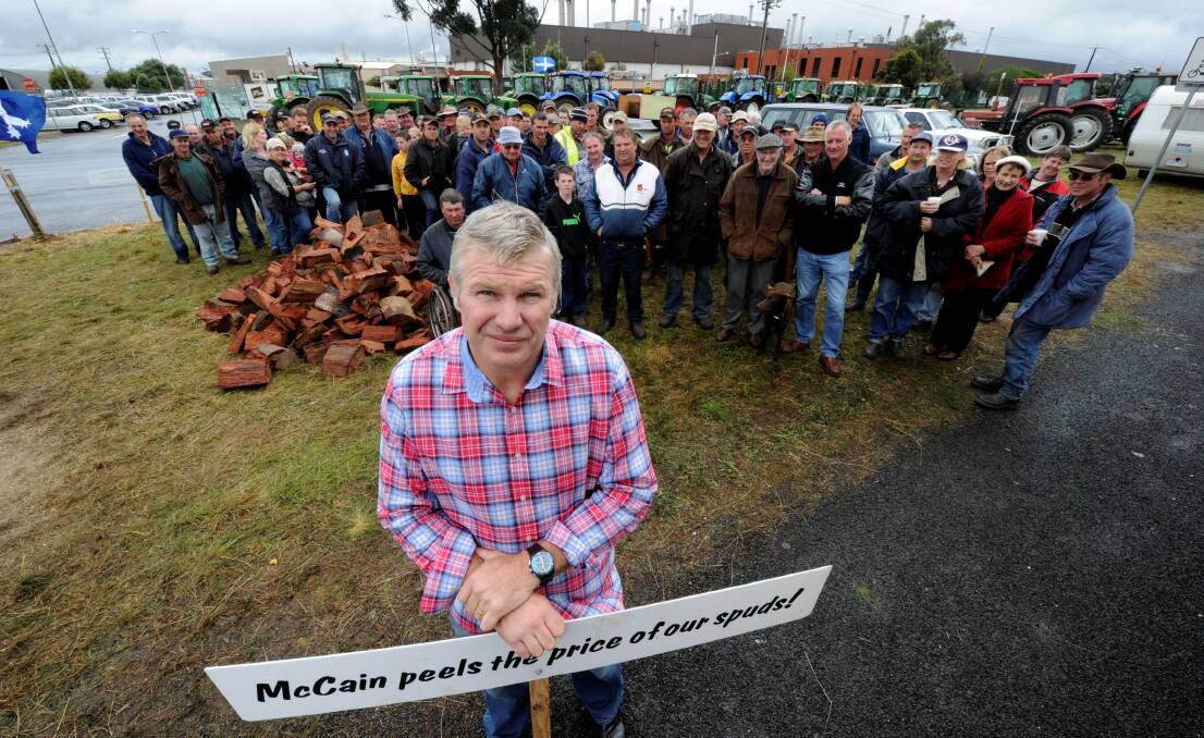 Danny Frawley joining the potato farmer's cause in 2011.