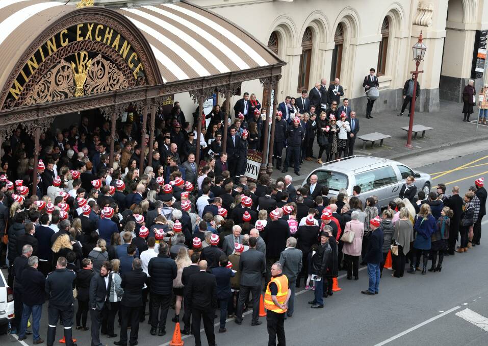 Such was Lachie's popularity, Lydiard Street was closed off for his funeral.