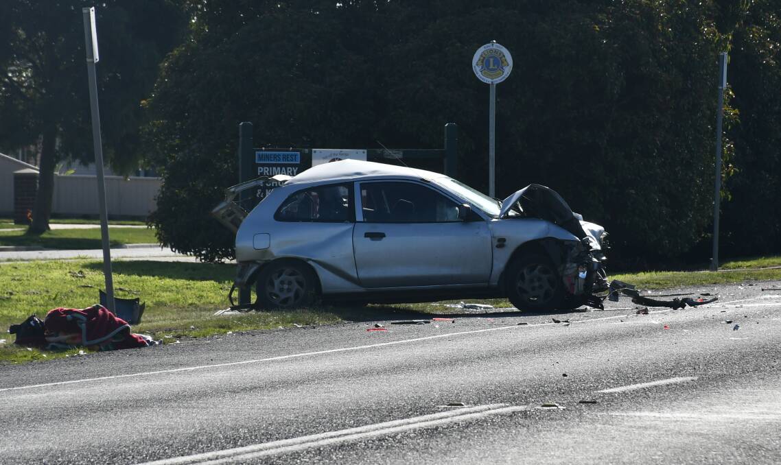 One of the cars involved in the crash. Photo: Jackson Russell.